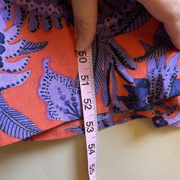Anthropologie MAEVE Macie Maxi Dress Purple Floral Print Orange Pink EUC Size 8 - Picture 7 of 16